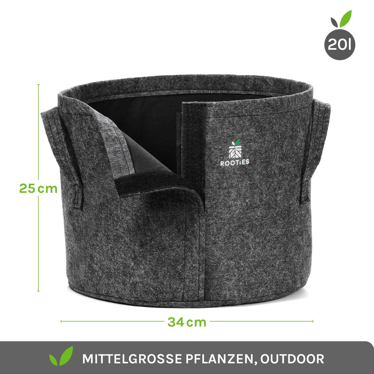 20l Stofftopf mit Klettverschluss